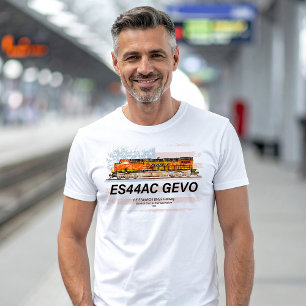 GE ES44AC GEVO Locomotive and American flag T-Shirt