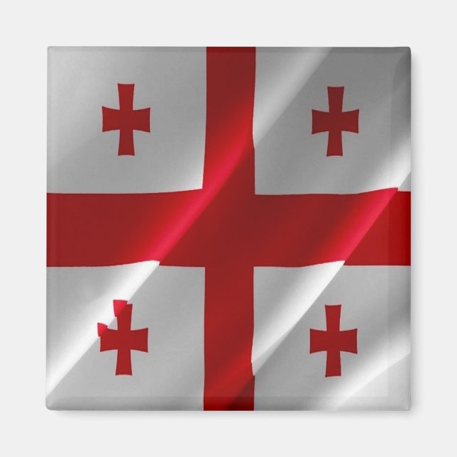 GE - Georgia - Flag Waving Magnet (Front)