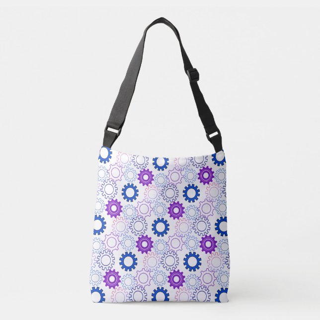 Gear02w x4 Pattern of gears Crossbody Bag (Front)