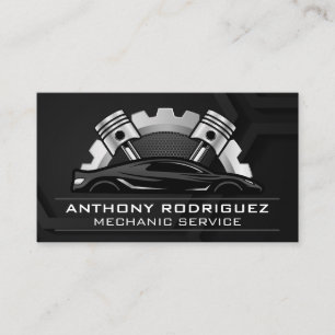 Gear and Engine Pistons   Auto Services Business Card