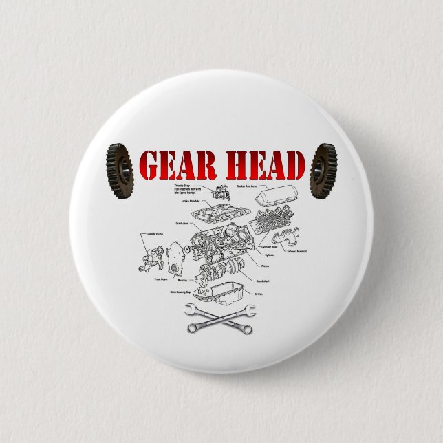 GEAR HEAD 2 INCH ROUND BUTTON (Front)