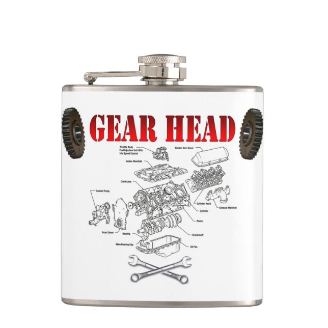 GEAR HEAD HIP FLASK (Front)