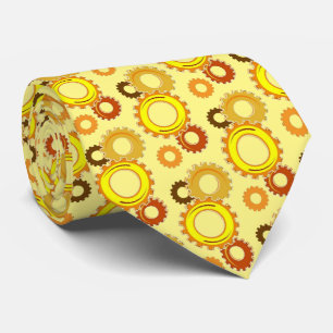 Gear Heads, Many Shades of Yellow Gears on Yellow Tie