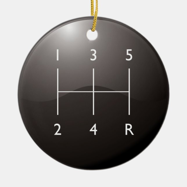 Gear Shifter Ceramic Ornament (Front)