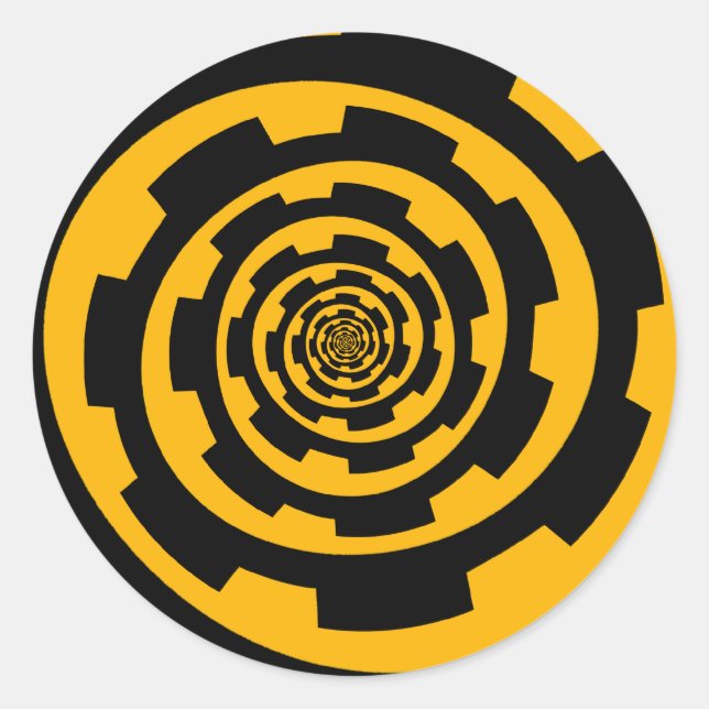 Gear Spiral Classic Round Sticker (Front)