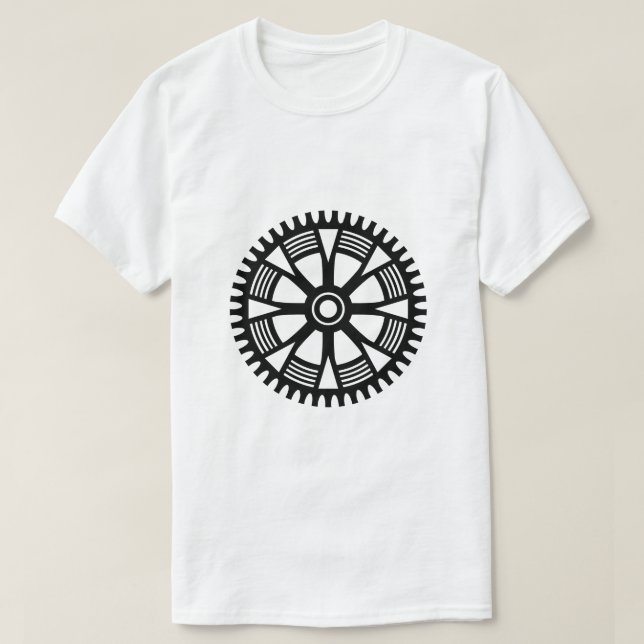Gear Wheel - Eight Decorative Spokes T-Shirt (Design Front)