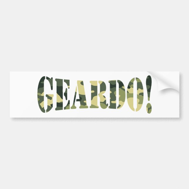 GEARDO! CAMO / CAMOUFLAGE BUMPER STICKER (Front)