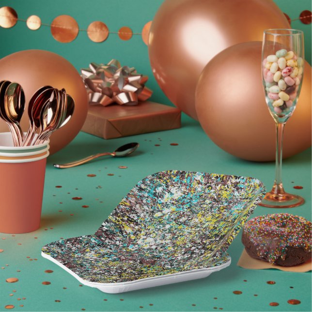 Geared Toward Abstract Art Design Lover  Paper Plate (Multi)