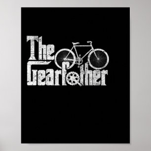Gearfather Cycling Fathers Day Parody Gamer Dad Pa Poster