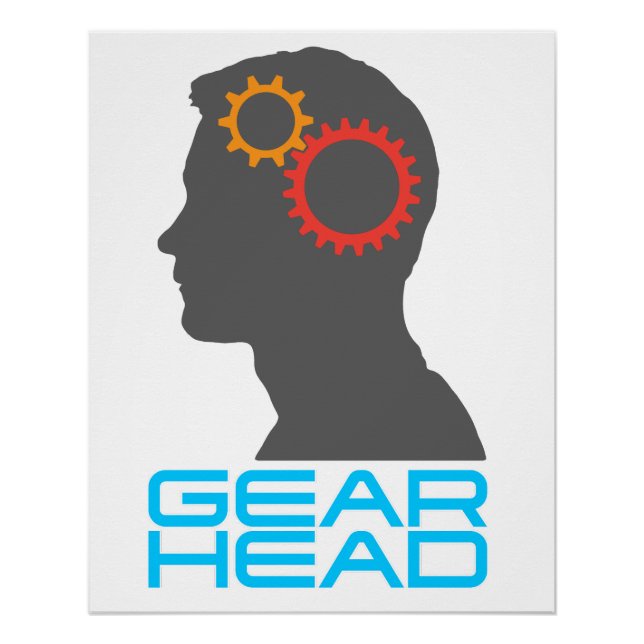 Gearhead Profile Silhouette Poster (Front)
