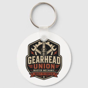 Gearhead Union Mechanic Front & Back Men's T-Shirt Keychain