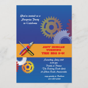 Gears and Tools Invitation