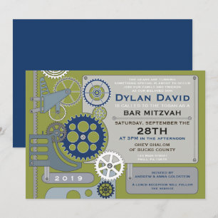 GEARS Bar Bat Mitzvah Invitation