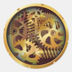 GEARS CLASSIC ROUND STICKER