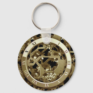 Gears Clock Office Design Digital Art Destiny Keychain