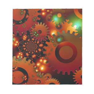 Gears Clock Office Design Digital Art Destiny Notepad
