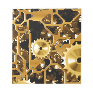 Gears Clock Office Design Digital Art Destiny Notepad