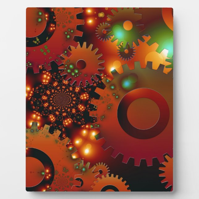 Gears Clock Office Design Digital Art Destiny Plaque (Front)