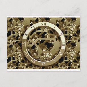 Gears Clock Office Design Digital Art Destiny Postcard