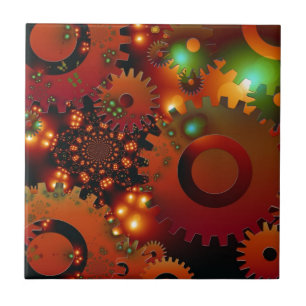 Gears Clock Office Design Digital Art Destiny Tile