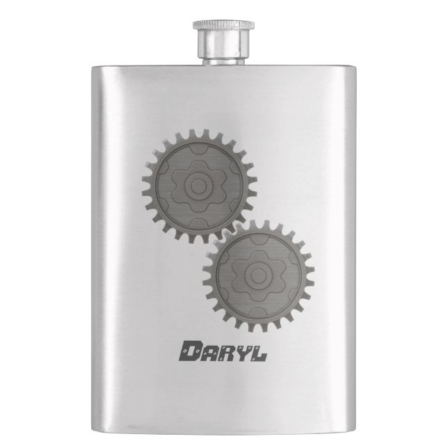 Gears Custom Flask (Front)