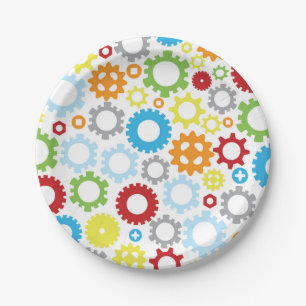 Gears Design Paper Plates   Nuts and Bolts Robot