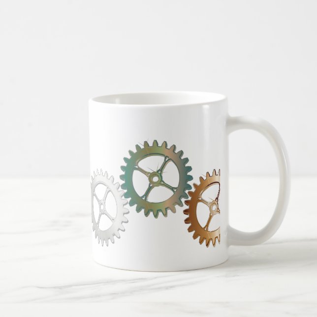 Gears in metallic colours coffee mug (Right)