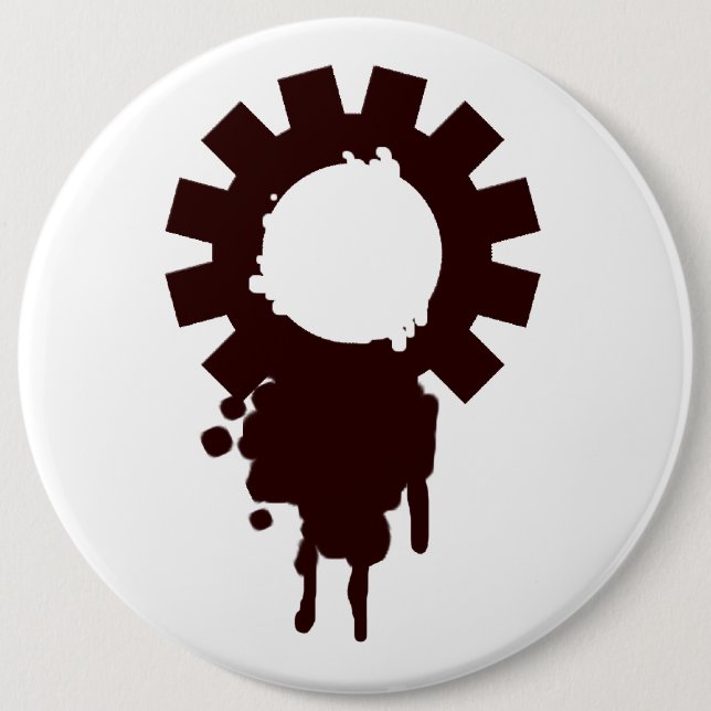 Gears logo 6 inch round button (Front)