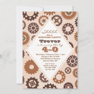 Gears Masculine Invitation