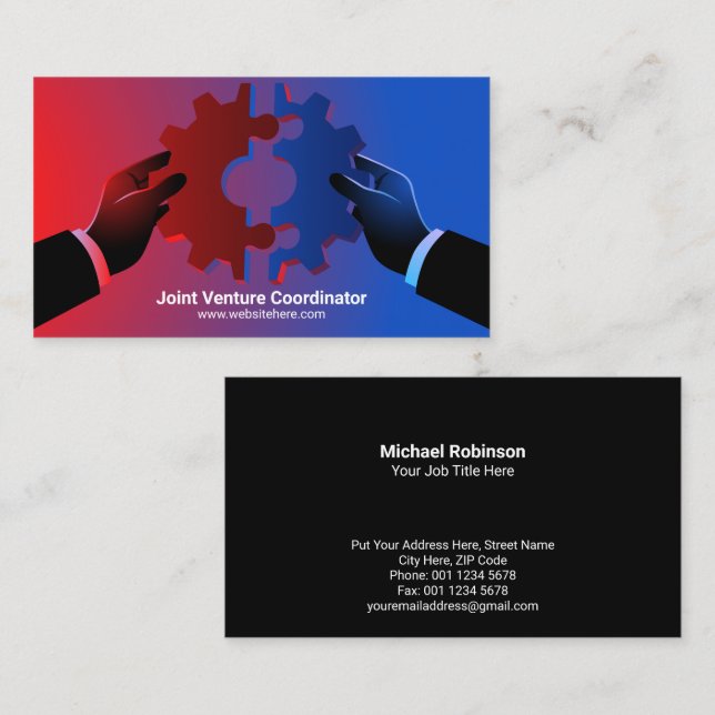 Gears | Mergers Acquisitions Collaboration concept Business Card (Front/Back)