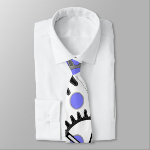 Gears on Periwinkle Blue Tie