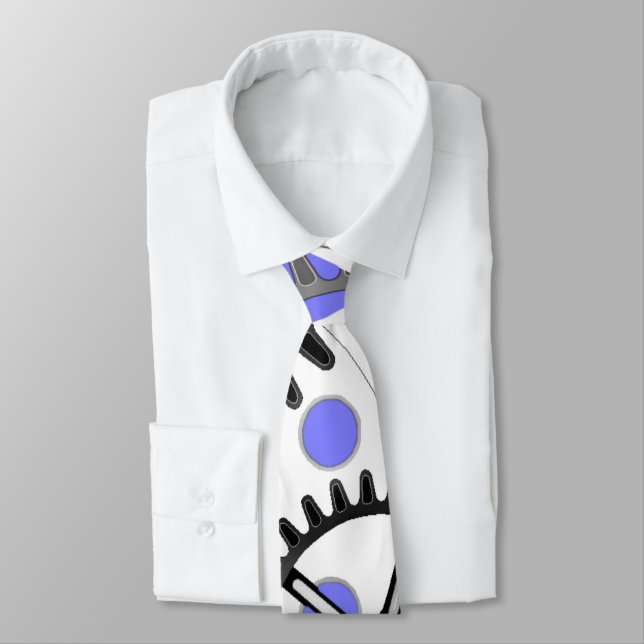 Gears on Periwinkle Blue Tie (Tied)