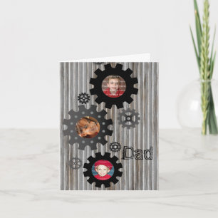 Gears Photo Frame Father's Day Card