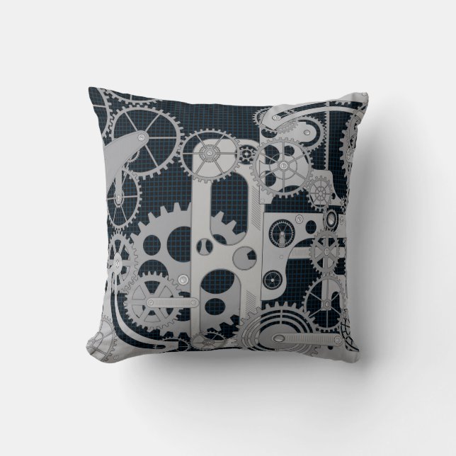 Gears Robotic Machinery Pillow (Front)