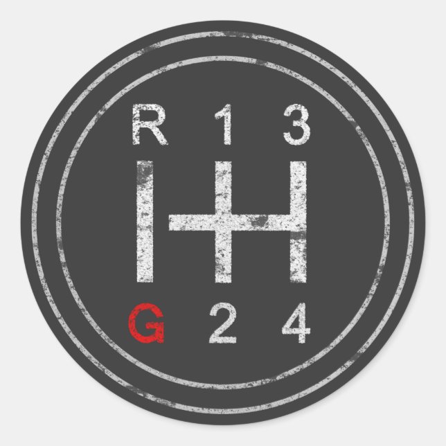 Gearshift Knob Syncro T3 Vanagon Classic Car   Round Sticker (Front)