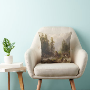 Gebirgsbach – Albert Rieger Throw Pillow