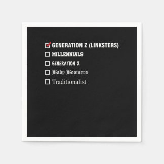 Gebnration Z Millenials Generation X Boomer Gift Napkin