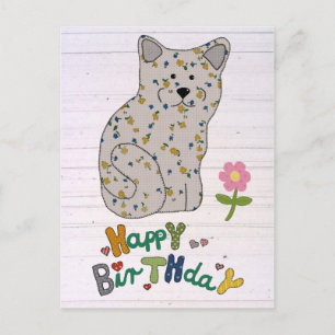 Geburtstag mit Katze Postcard
