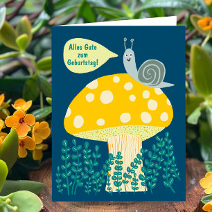 Geburtstag Schnecke auf Magischen Pilz Niedlich  Card