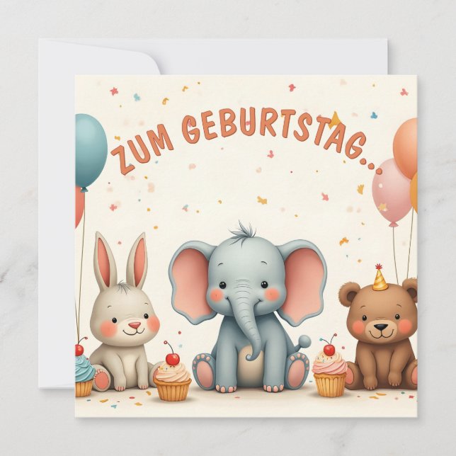 Geburtstagsfreude mit tierischen Freunden (Front)