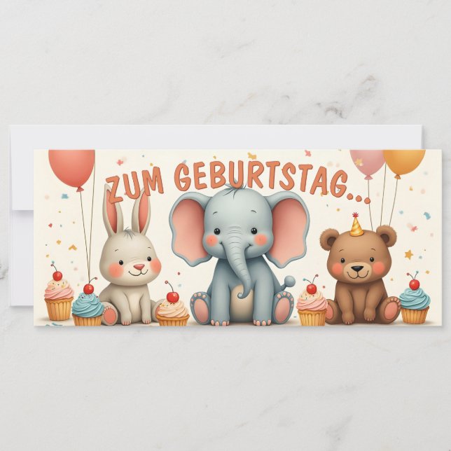 Geburtstagsfreude mit tierischen Freunden (Front)