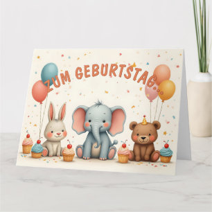 Geburtstagsfreude mit tierischen Freunden Card