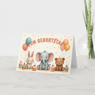 Geburtstagsfreude mit tierischen Freunden Card
