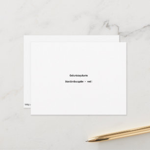 Geburtstagskarte Standardausgabe weiß Postcard