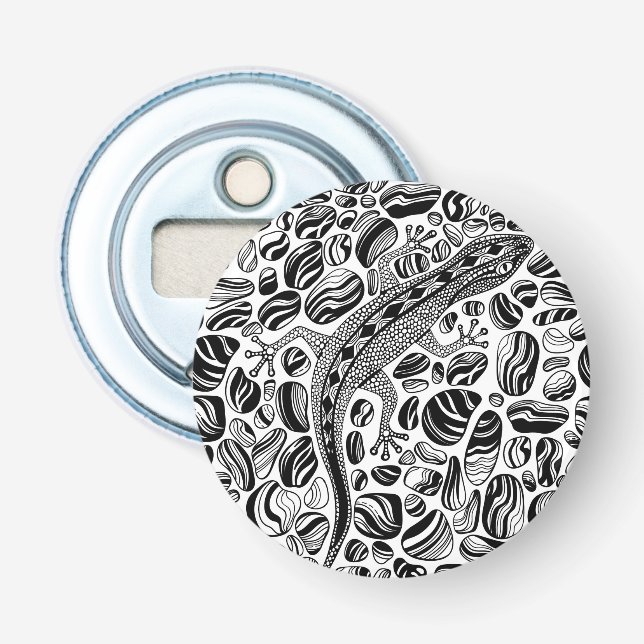 Gecko and pebbles bottle opener (Front)