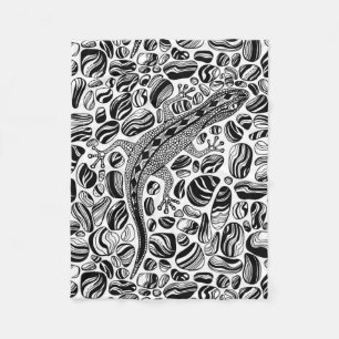 Gecko and pebbles fleece blanket