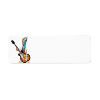 gecko avec étiquette de guitare