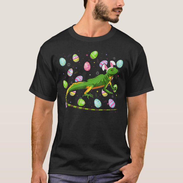 Gecko Bunny Easter Egg   Funny Gecko Easter Sunday T-Shirt (Front)