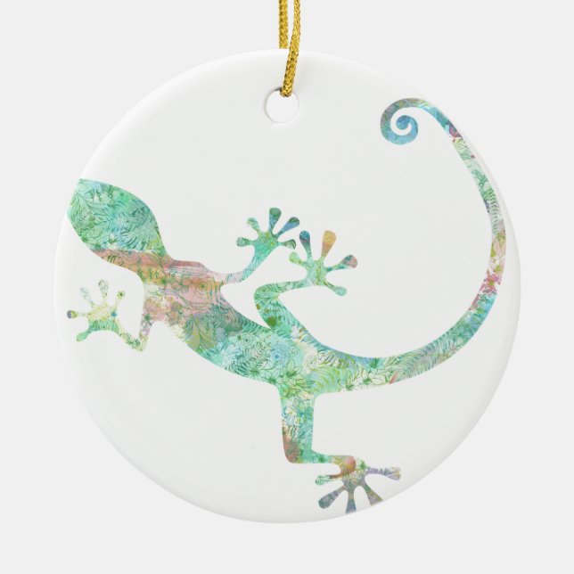 Gecko Ceramic Ornament (Front)