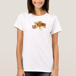Gecko crêté sur lilly un T-shirt de dames de fleur